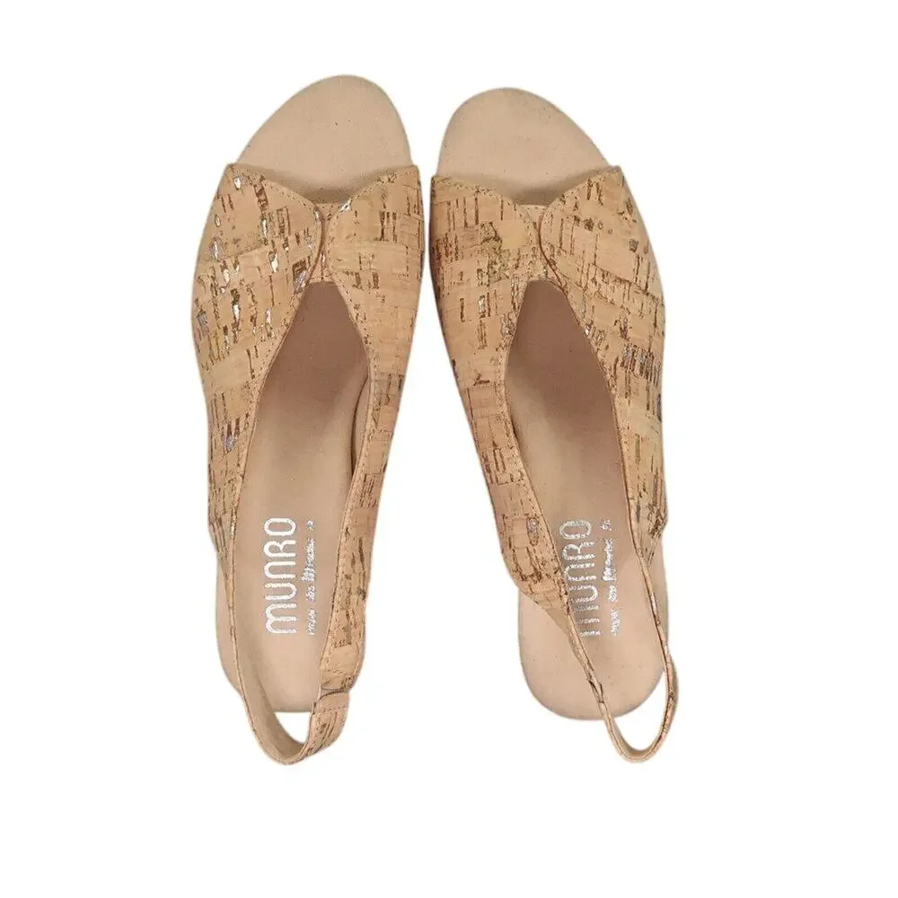 Munro Shoes Womens 5.5 Sandals Slingback Heel Open Toe Comfort Fashion Rochelle